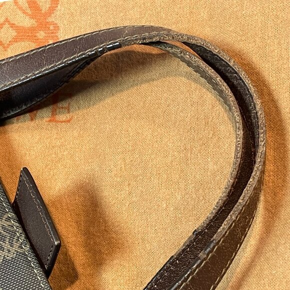 Loewe Vintage Canvas and Leather Anagram Tote - Dark Brown and Black - Preowned - Picture 8 of 15